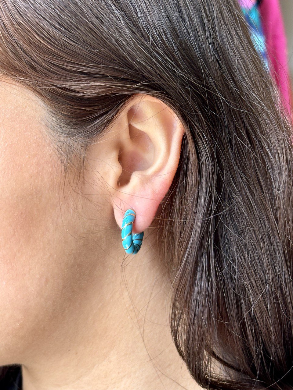 CC Blue Enamel Hoops