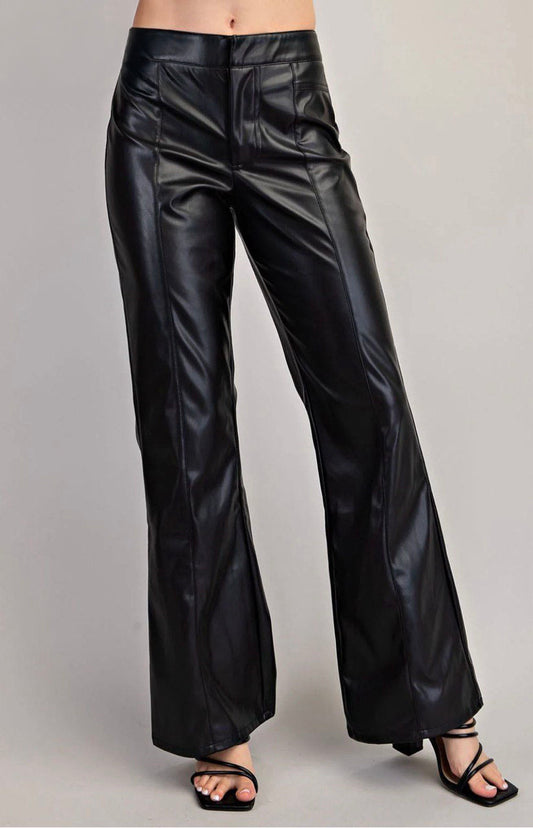 Jhan High Rise Faux Leather Pants