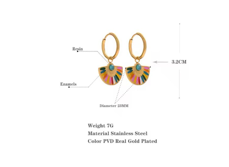 MEGAN ENAMEL FAN EARRINGS