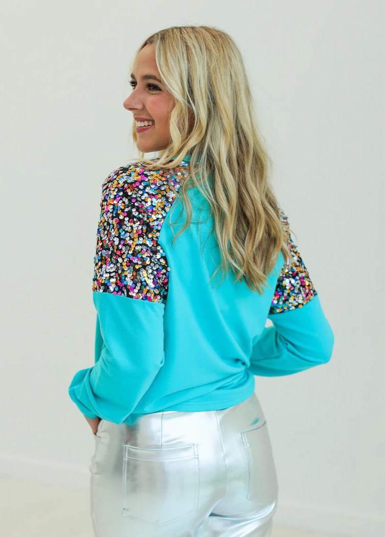 MERRY TURQUOISE SWEATSHIRT