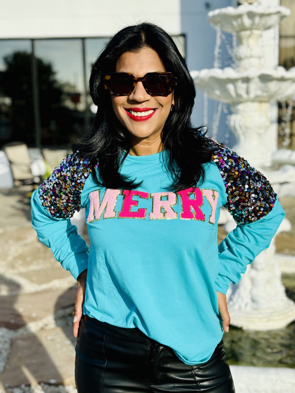 MERRY TURQUOISE SWEATSHIRT