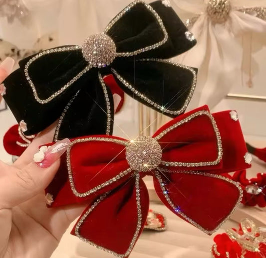 Velvet Bow Hairpins