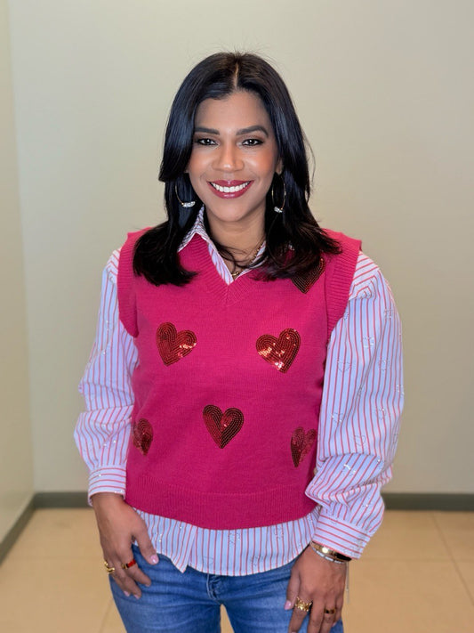 HOT PINK HEART VEST