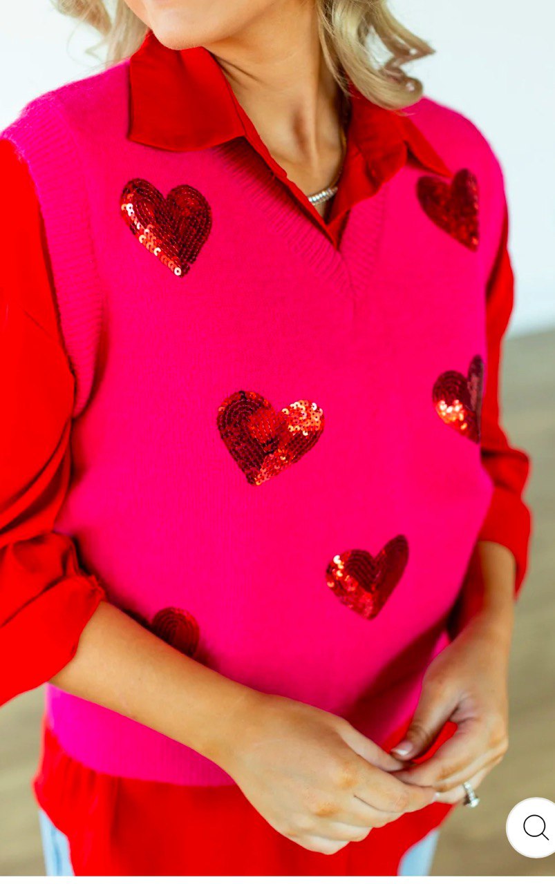 HOT PINK HEART VEST