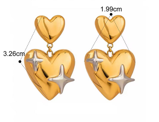 SHI TEARDROP HEART EARRINGS