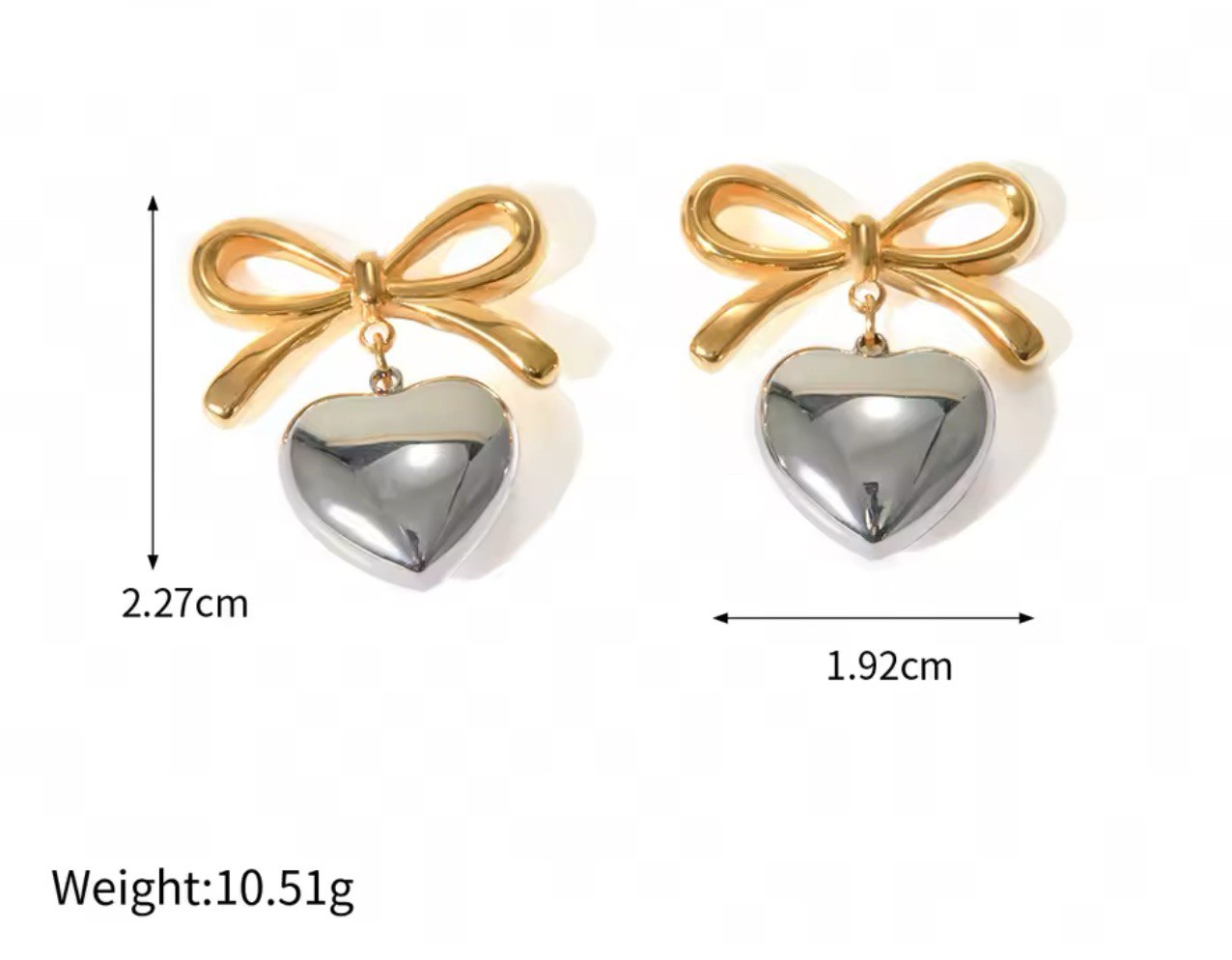 HEART LOVE FRENCH KNOT STUD EARRINGS