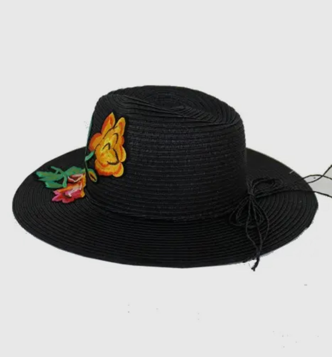 Summer Blossom Vivid Colored Applique Panama Hat