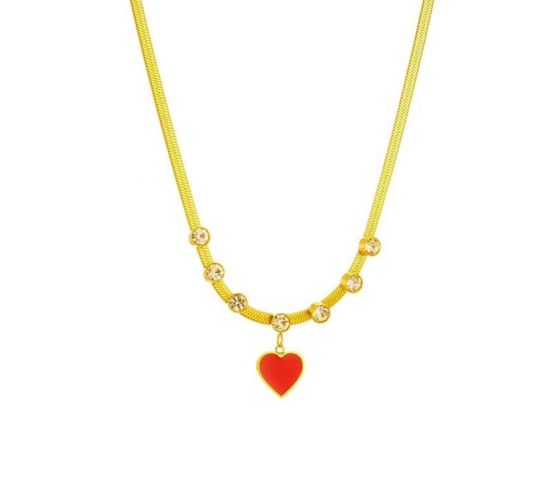 Heart Zircon flat Chain