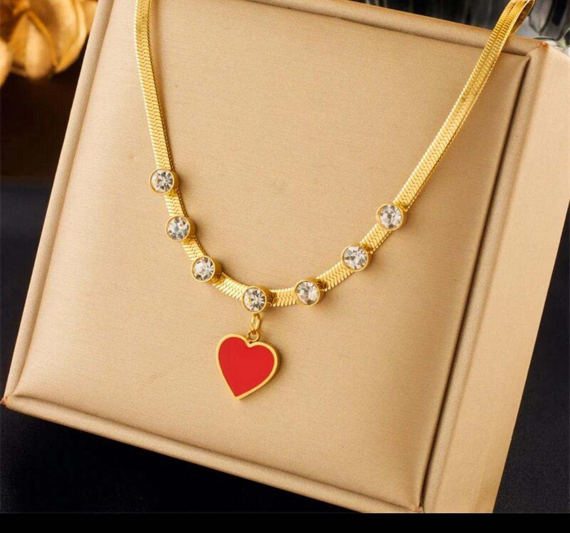 Heart Zircon flat Chain