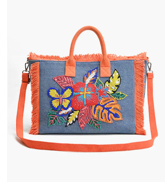 Rainbow Flutterby Foliage Tote