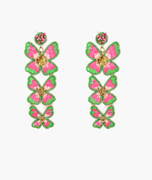 Pretty Pink Floral Earrings