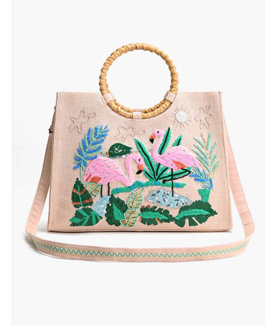 Tropical Pink Flamingo Tote