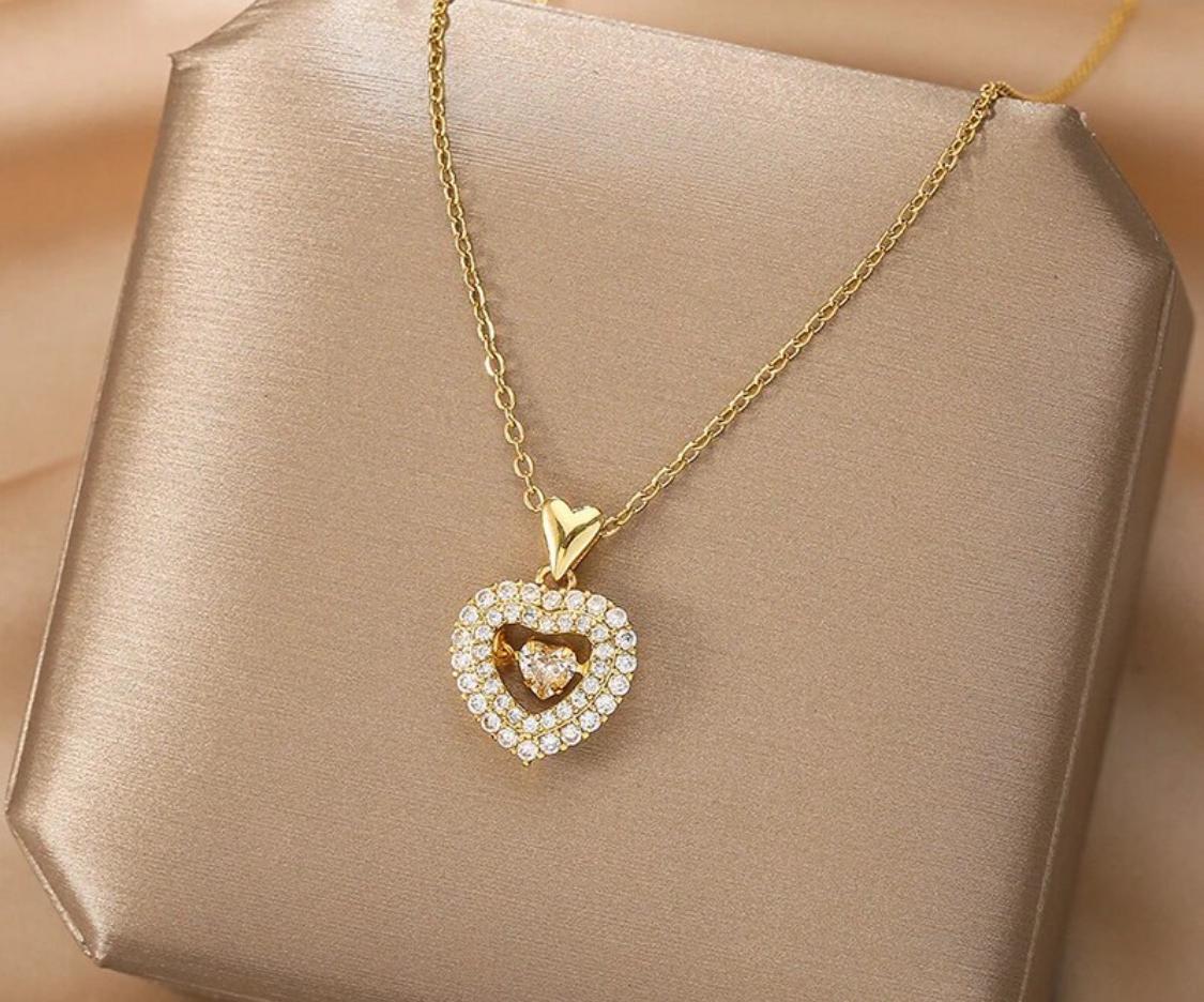 Shining Crystal Love Necklace