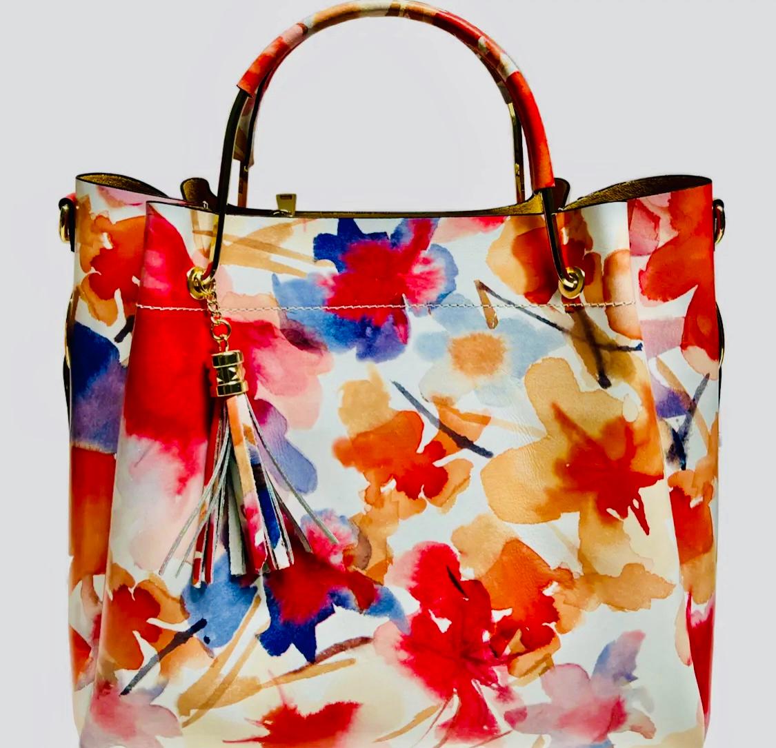 The Busy Red Flower Bag