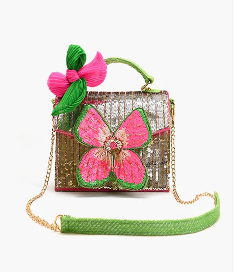 Glam Doll Floral Top Handle Bag
